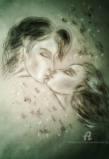 Drawing titled "Kiss" by Karolina Ingo (Karolina Navi -Ingo), Original Artwork, Pastel