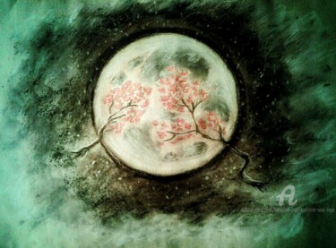 Desenho intitulada "Cherry blossoms. Fu…" por Karolina Ingo (Karolina Navi -Ingo), Obras de arte originais, Pastel
