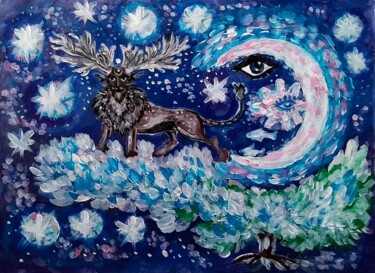 Malerei mit dem Titel "King Cat.  Werewolf…" von Karolina Ingo (Karolina Navi -Ingo), Original-Kunstwerk, Acryl