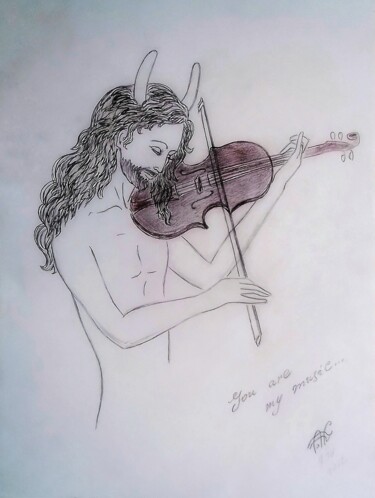 Zeichnungen mit dem Titel "You are my Music" von Karolina Ingo (Karolina Navi -Ingo), Original-Kunstwerk, Bleistift