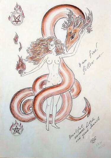 Disegno intitolato "The Beautiful Sorce…" da Karolina Ingo (Karolina Navi -Ingo), Opera d'arte originale, Matita