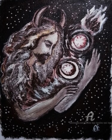 Painting titled "Devil in love with…" by Karolina Ingo (Karolina Navi -Ingo), Original Artwork, Acrylic