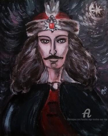 Malarstwo zatytułowany „Dracula.  Under the…” autorstwa Karolina Ingo (Karolina Navi -Ingo), Oryginalna praca, Akryl