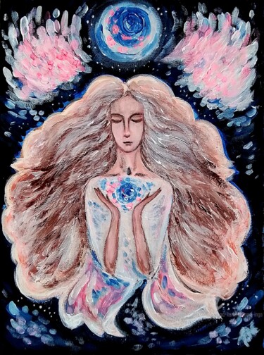 Картина под названием "Elven Fire" - Karolina Ingo (Karolina Navi -Ingo), Подлинное произведение искусства, Акрил