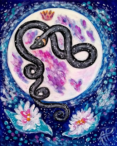 Pittura intitolato "Snake Totem. Serpen…" da Karolina Ingo (Karolina Navi -Ingo), Opera d'arte originale, Acrilico