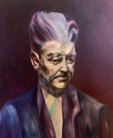 Malerei mit dem Titel "David Lynch" von Karolina Naichuk, Original-Kunstwerk, Öl