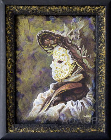 Peinture intitulée "Masque" par Karolus, Œuvre d'art originale, Pastel