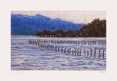 Malerei mit dem Titel "L'avant crépuscule" von Karolus, Original-Kunstwerk, Pastell