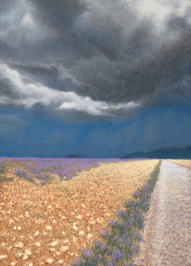 Peinture intitulée "L'orage vient sur l…" par Karolus, Œuvre d'art originale, Pastel