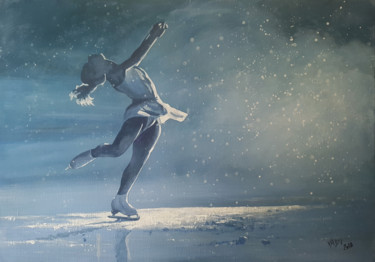 Peinture intitulée "On the Ice" par Karolyvadi, Œuvre d'art originale, Acrylique