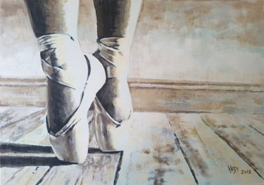 Painting titled "Ballet shoes" by Karolyvadi, Original Artwork, Acrylic