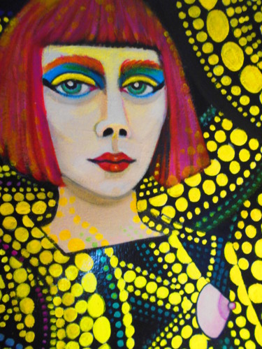 Malerei mit dem Titel "Karotte Kusama" von Karotte, Original-Kunstwerk, Acryl