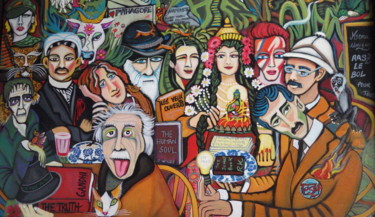 Pintura intitulada "Le restaurant végét…" por Karotte, Obras de arte originais, Acrílico