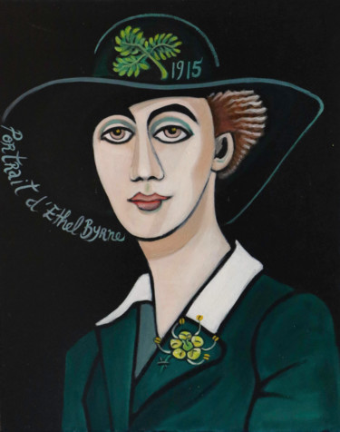 Painting titled "portrait d' Ethel B…" by Karotte, Original Artwork, Acrylic