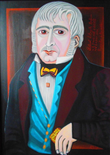 Painting titled "Portrait d'Auguste…" by Karotte, Original Artwork, Acrylic