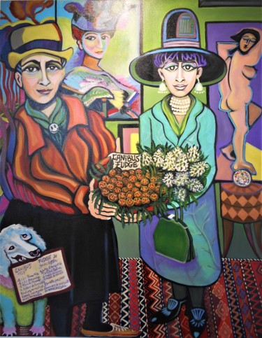 Malerei mit dem Titel "Gertrude Stein, Ali…" von Karotte, Original-Kunstwerk, Acryl