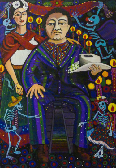 绘画 标题为“Frida et Diego : Le…” 由Karotte, 原创艺术品, 丙烯