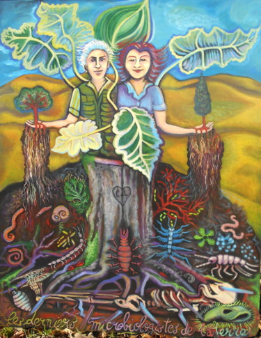 Malerei mit dem Titel "Lydia et Claude Bou…" von Karotte, Original-Kunstwerk, Acryl