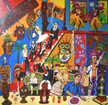 Pintura intitulada "Un vernissage chez…" por Karotte, Obras de arte originais, Acrílico