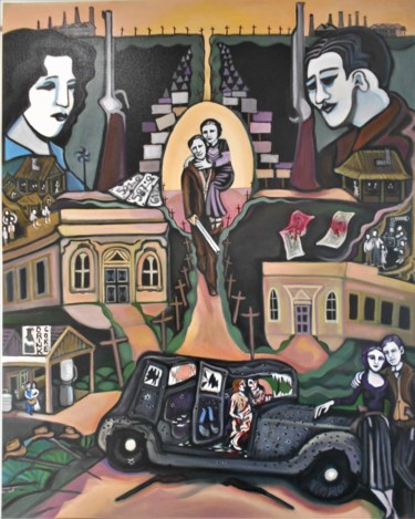 Pintura intitulada "La Grande dépression" por Karotte, Obras de arte originais, Acrílico