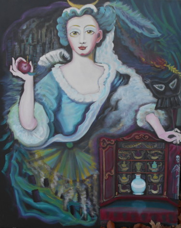 Malerei mit dem Titel "Déesse de l'Eau pri…" von Karotte, Original-Kunstwerk, Acryl