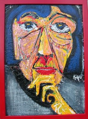 Malerei mit dem Titel "Lee Krasner" von Karotte, Original-Kunstwerk, Acryl