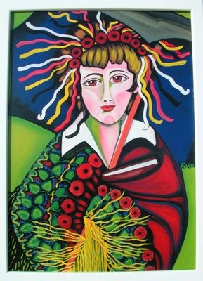 Peinture intitulée "Marie Bashkirtseff" par Karotte, Œuvre d'art originale, Acrylique