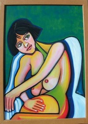 Peinture intitulée "Suzanne Valadon" par Karotte, Œuvre d'art originale, Acrylique