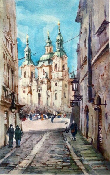 Pittura intitolato "Prague. Starmestska…" da Svitlana Karpova, Opera d'arte originale, Acquarello
