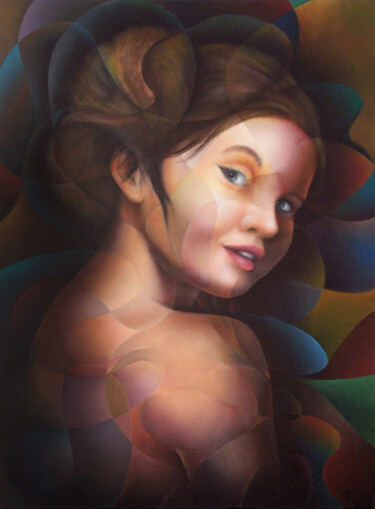 Ζωγραφική με τίτλο "Tom Girl" από Karsten Stier, Αυθεντικά έργα τέχνης, Λάδι Τοποθετήθηκε στο Ξύλινο φορείο σκελετό