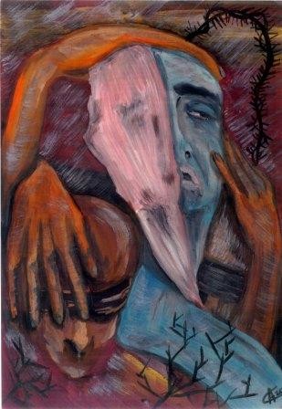 Painting titled "abduction" by Kartamir, Original Artwork