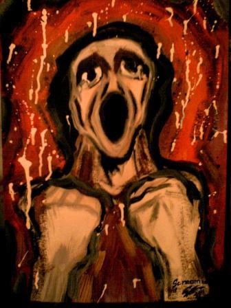 Painting titled "screaming" by Kartamir, Original Artwork