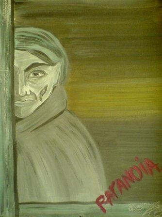 Painting titled "paranoia" by Kartamir, Original Artwork