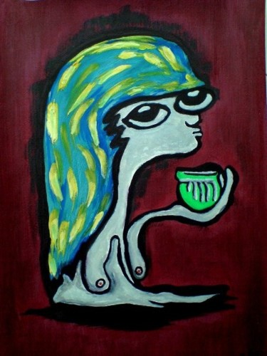 Painting titled "coffee" by Kartamir, Original Artwork