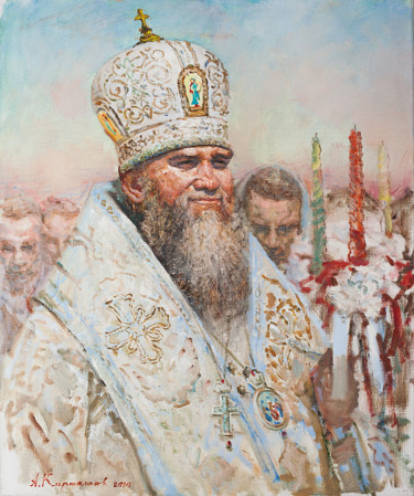 Pittura intitolato "Priest Feodor" da Andrei Kartashov, Opera d'arte originale, Olio