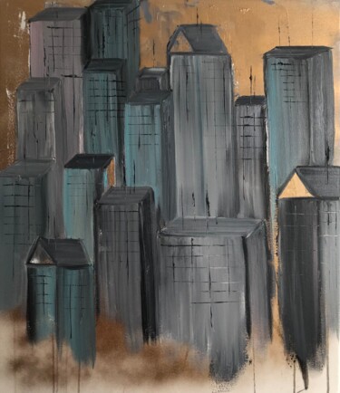 Peinture intitulée "Big city life" par Katerina Nowakowska, Œuvre d'art originale, Huile