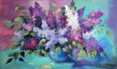 Painting titled "Lilac" by Anastasiia Grygorieva, Original Artwork, Oil