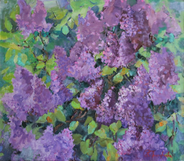 Painting titled "Lilac 1" by Anastasiia Grygorieva, Original Artwork, Oil