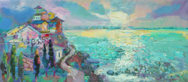 Peinture intitulée "Seascape. Memories…" par Anastasiia Grygorieva, Œuvre d'art originale, Huile