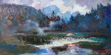 Painting titled "Traveling mist over…" by Anastasiia Grygorieva, Original Artwork, Oil