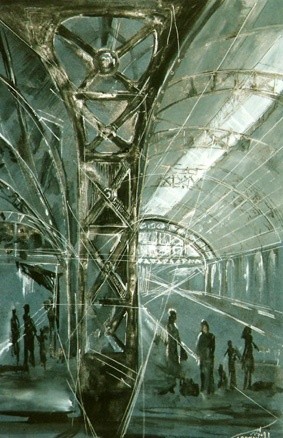 Рисунок под названием "Вокзал" - Артнат, Подлинное произведение искусства, Другой