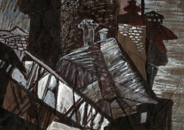 Рисунок под названием "Спящие крыши" - Артнат, Подлинное произведение искусства, Другой