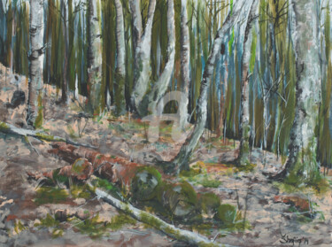 Pittura intitolato "Frontignano Forest" da Karyn Shafique, Opera d'arte originale