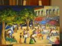 Peinture intitulée "fête au village" par Karysa, Œuvre d'art originale
