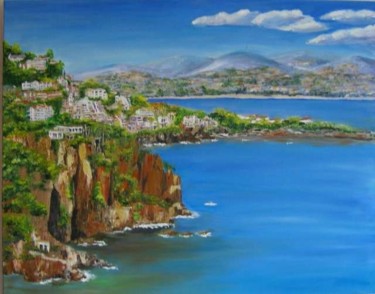 Peinture intitulée "La cité de la mer" par Karysa, Œuvre d'art originale, Huile