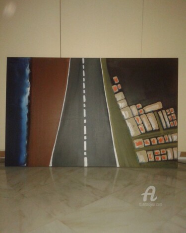 Painting titled "avenue" by Dora Karzi, Original Artwork, Acrylic