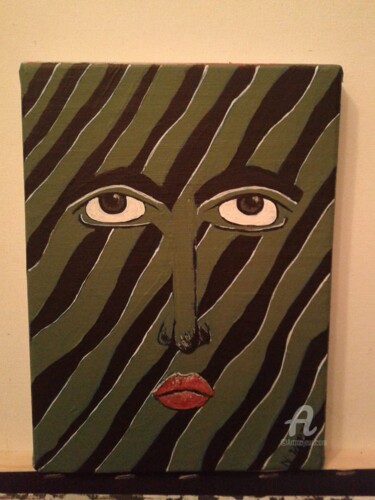 Painting titled "faces1" by Dora Karzi, Original Artwork, Acrylic