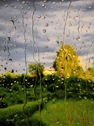 Peinture intitulée "Капли дождя. Русска…" par Arutyun Karakhanov, Œuvre d'art originale, Huile
