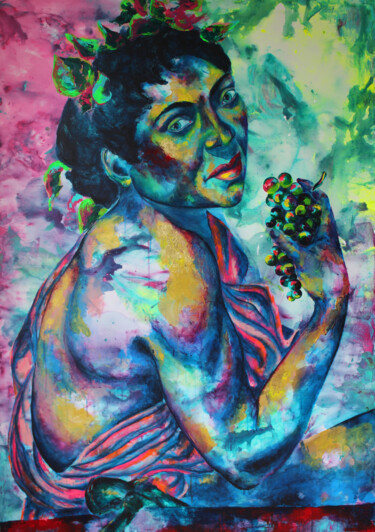 Malerei mit dem Titel "Bacchus" von Kascho, Original-Kunstwerk, Acryl