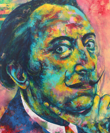 Peinture intitulée "Salvador Dali" par Kascho, Œuvre d'art originale, Acrylique Monté sur Châssis en bois